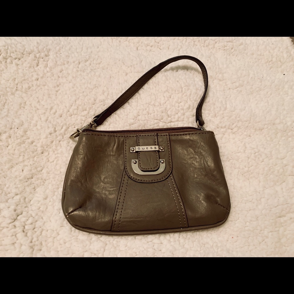 GUESS grey wristlet